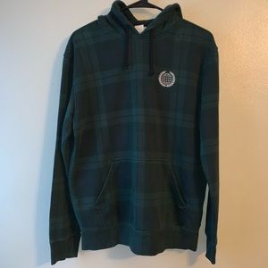 H&M Green Plaid Hoodie M